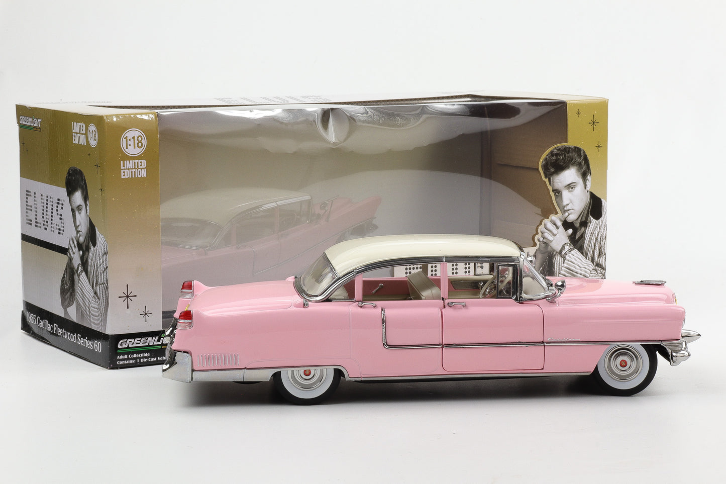 1:18 Greenlight Elvis 1955 Cadillac Fleetwood Series 60 rosa Moviecar 12950 diecast