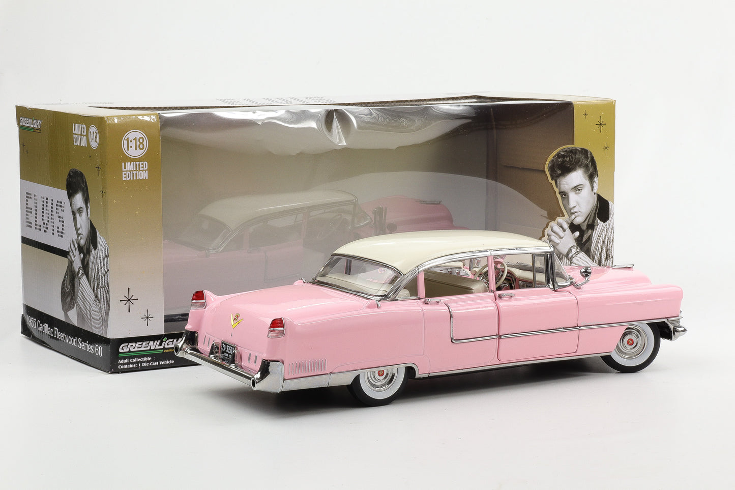 1:18 Greenlight Elvis 1955 Cadillac Fleetwood Series 60 rosa Moviecar 12950 diecast