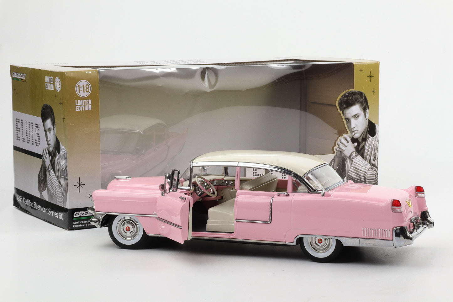 1:18 Greenlight Elvis 1955 Cadillac Fleetwood Series 60 rosa Moviecar 12950 diecast