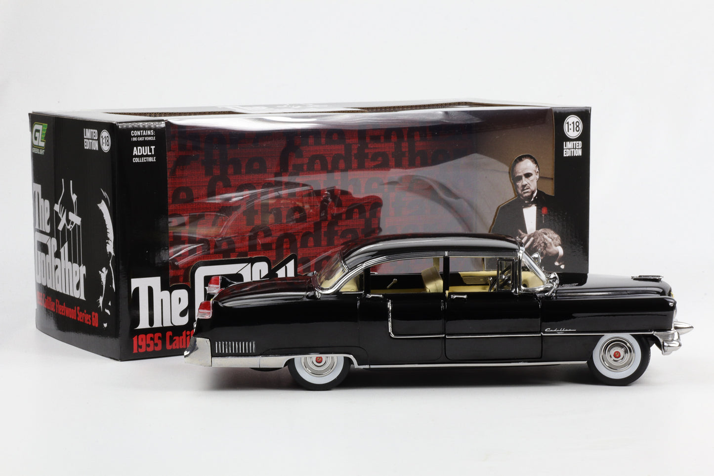 1:18 Greenlight Der Pate The Godfather 1955 Cadillac Fleetwood Series 60 schwarz Moviecar