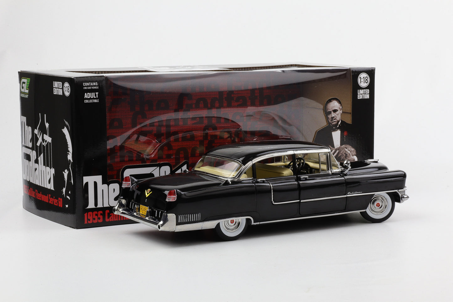 1:18 Greenlight Der Pate The Godfather 1955 Cadillac Fleetwood Series 60 schwarz Moviecar