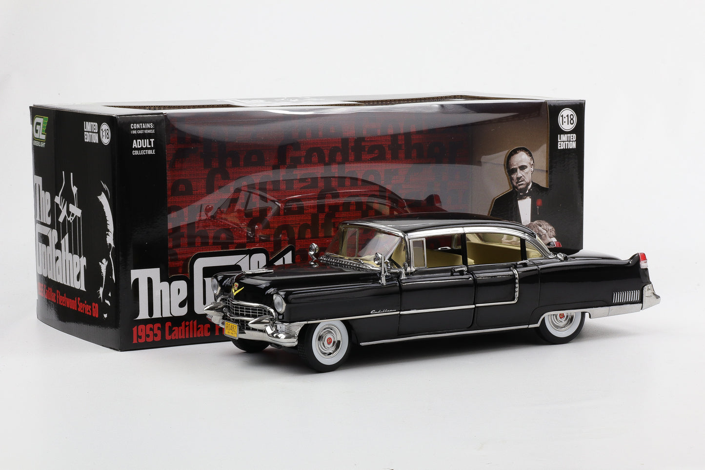 1:18 Greenlight Der Pate The Godfather 1955 Cadillac Fleetwood Series 60 schwarz Moviecar