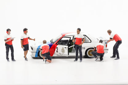 1:18 American Diorama Figur Race Crew Pit Stop BMW Figuren Set ohne Fahrzeug
