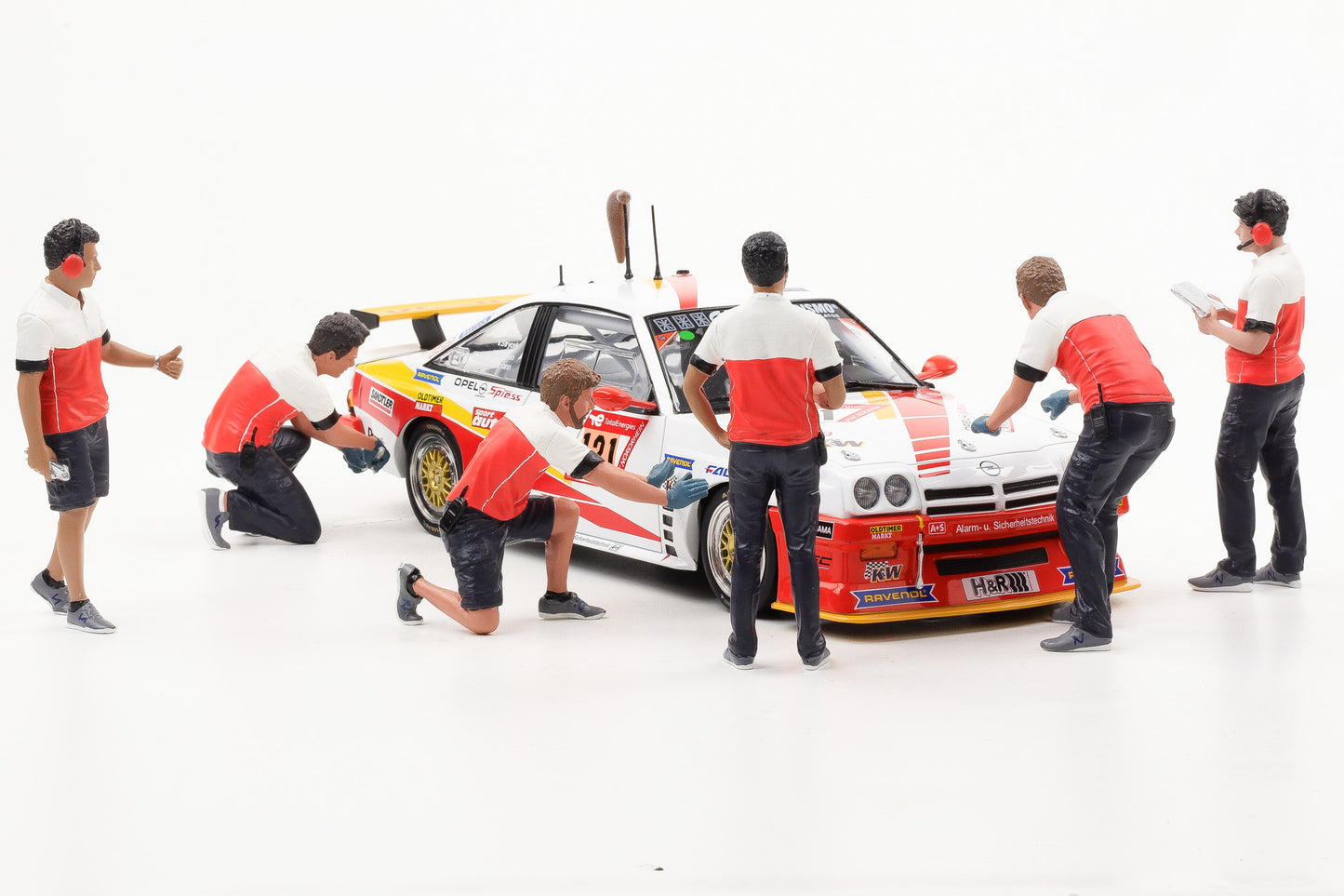 1:18 American Diorama Opel Pit Stop Crew Figur Mechaniker Figuren Set ohne Fahrzeug