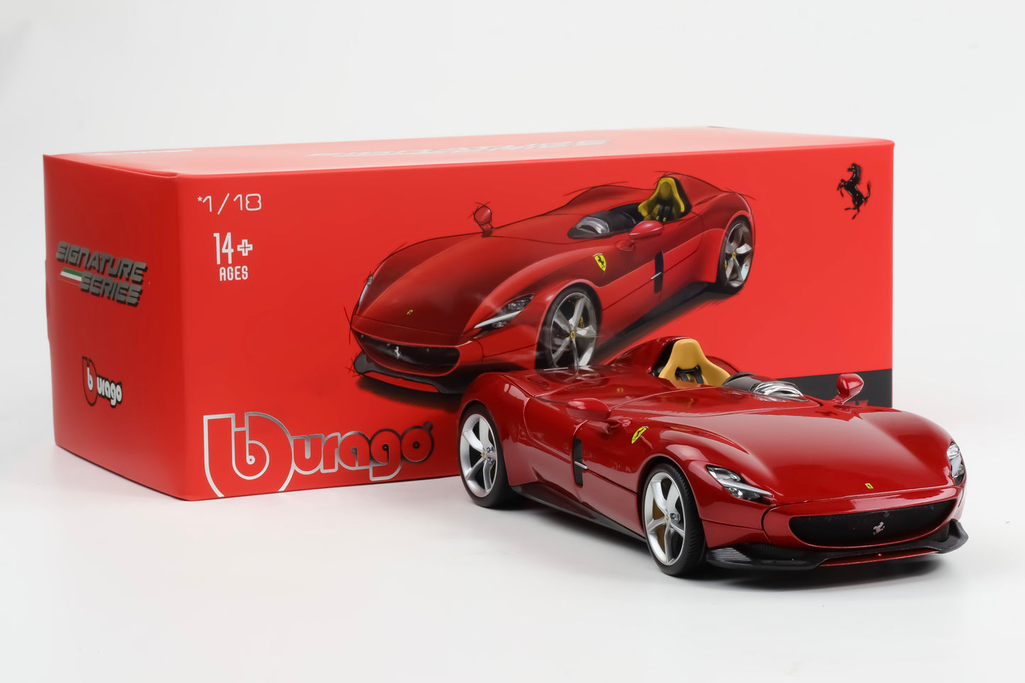 1:18 Bburago Signature Ferrari Monza SP1 2019 rot metallic 18-16909RM