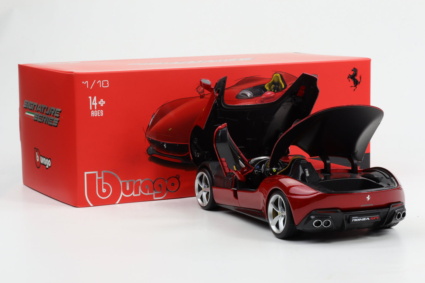 1:18 Bburago Signature Ferrari Monza SP1 2019 rot metallic 18-16909RM