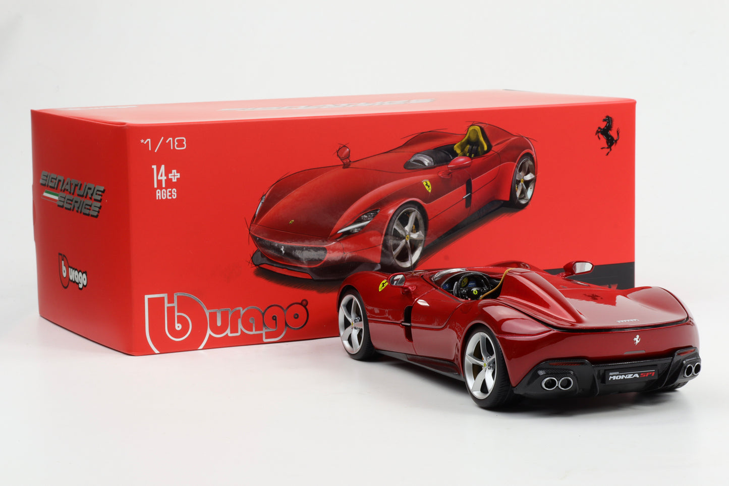 1:18 Bburago Signature Ferrari Monza SP1 2019 rot metallic 18-16909RM
