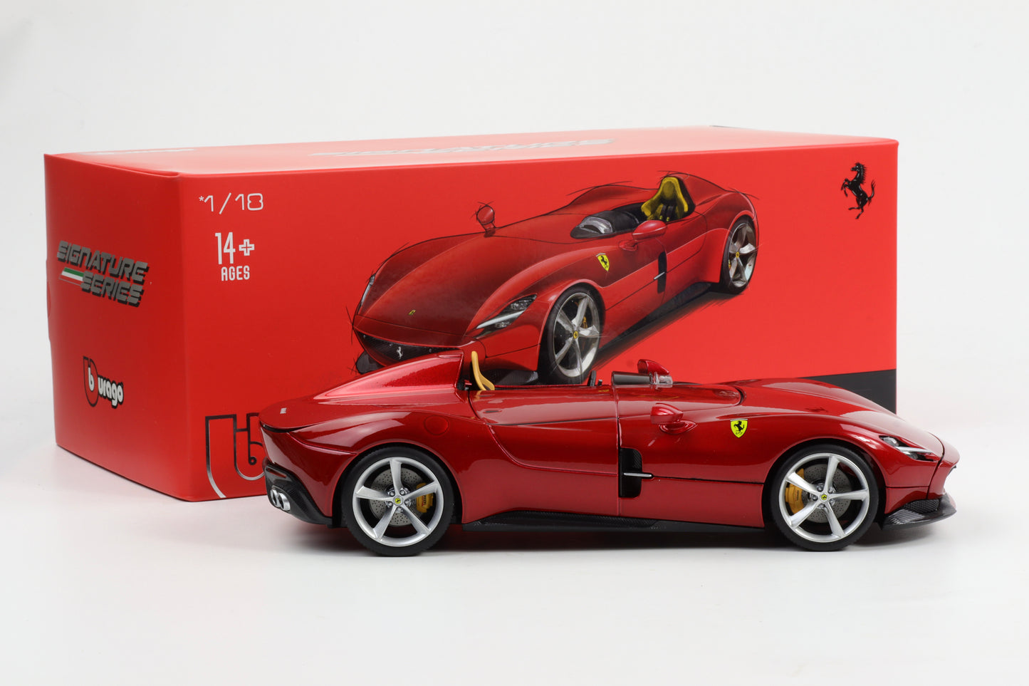 1:18 Bburago Signature Ferrari Monza SP1 2019 rot metallic 18-16909RM