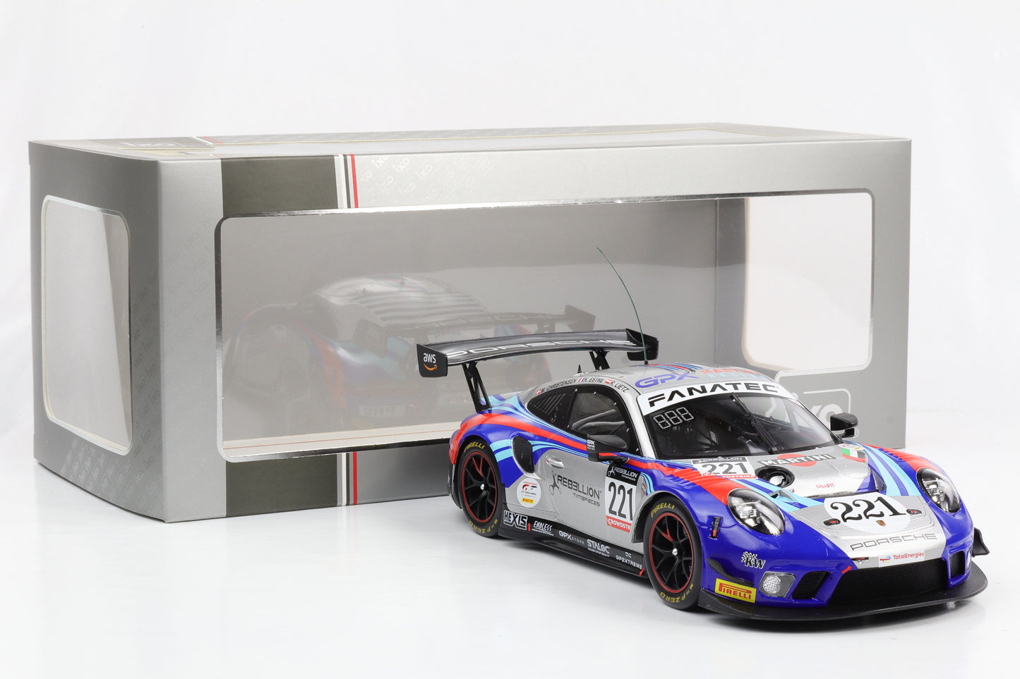 1:18 Porsche 911 GT3 R #221 24h Spa 2022 GPX Martini Racing IXO