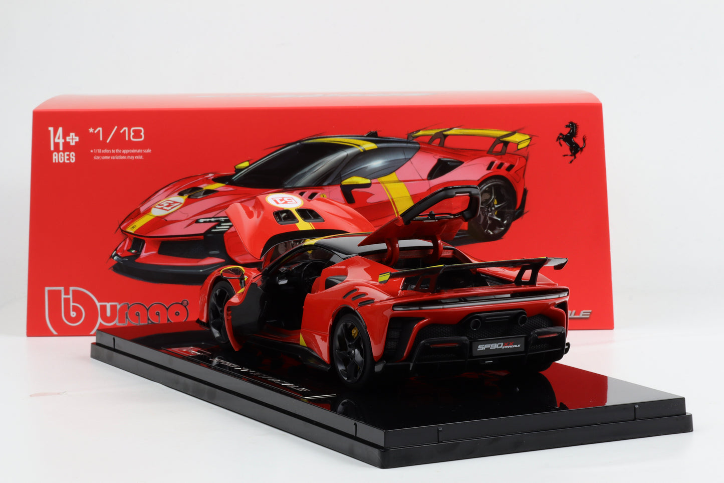 1:18 BBURAGO SF90 XX #51 24h LeMans Sieger Design 2024 with SHOWCASE
