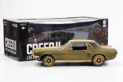 1:18 Greenlight Ford Mustang Coupe Creed II Movie 1967 schwarz matt dirty 13626