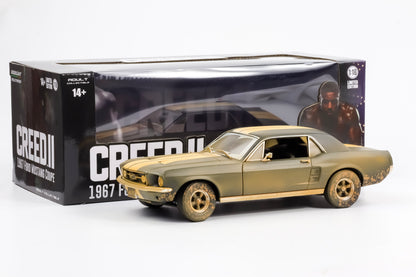1:18 Greenlight Ford Mustang Coupe Creed II Movie 1967 schwarz matt dirty 13626