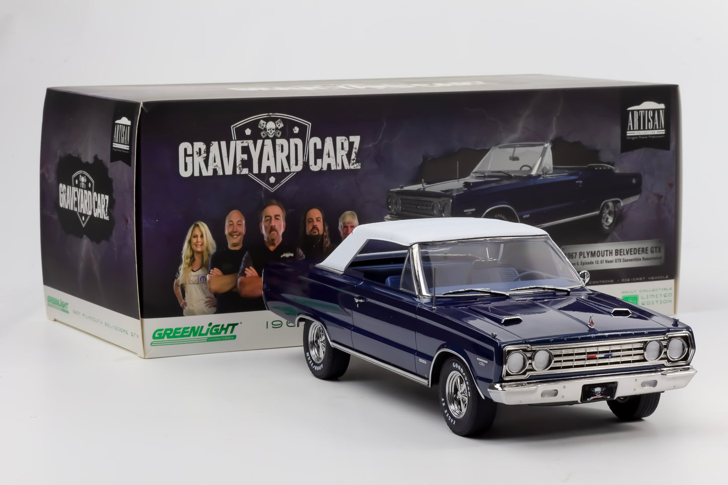 1:18 Greenlight  Greenlight Plymouth Belvedere Gtx Cabriolet Graveyard Carz 1967