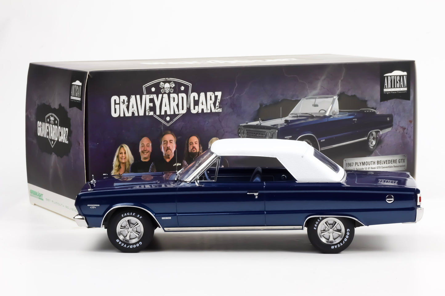 1:18 Greenlight  Greenlight Plymouth Belvedere Gtx Cabriolet Graveyard Carz 1967