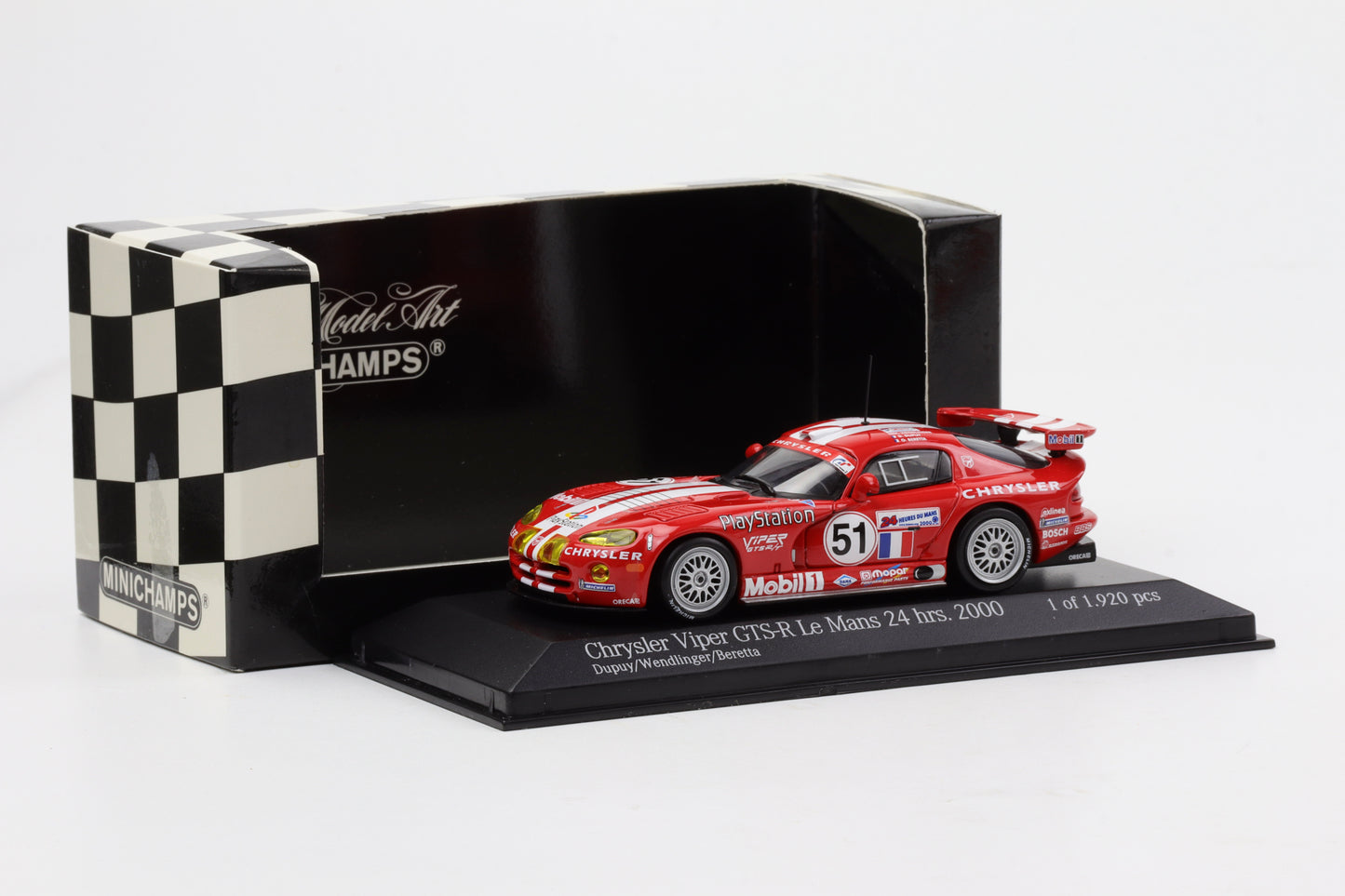 1:43 Minichamps Chrysler Viper GTS-R 7th Le Mans 2000 Team Oreca #51