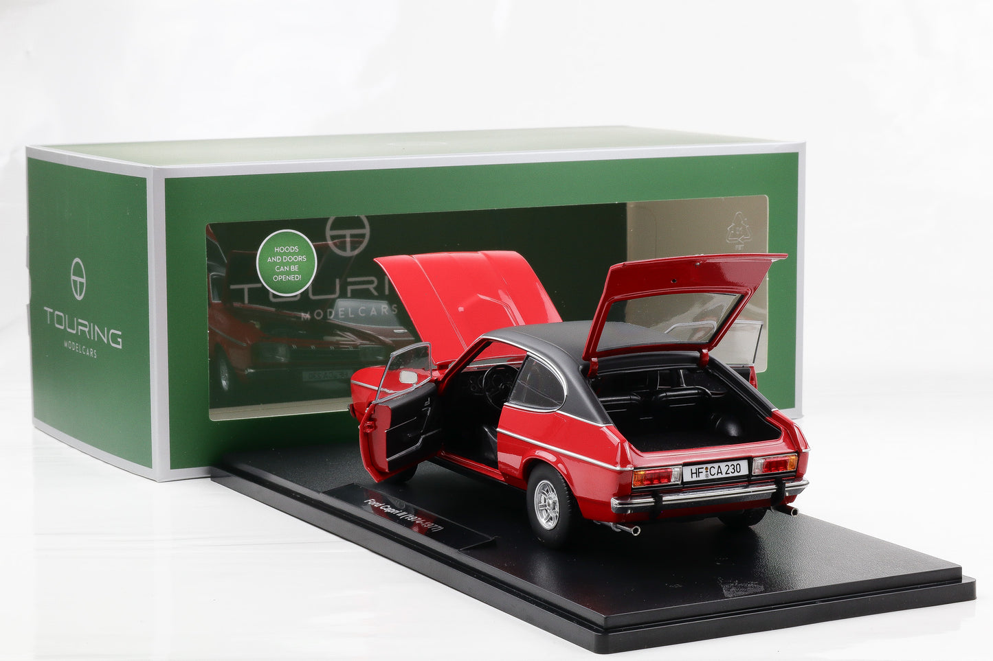 1:18 Touring Modelcars Ford Capri II Ghia 3.0 1974 - 1977 spanish red full opening