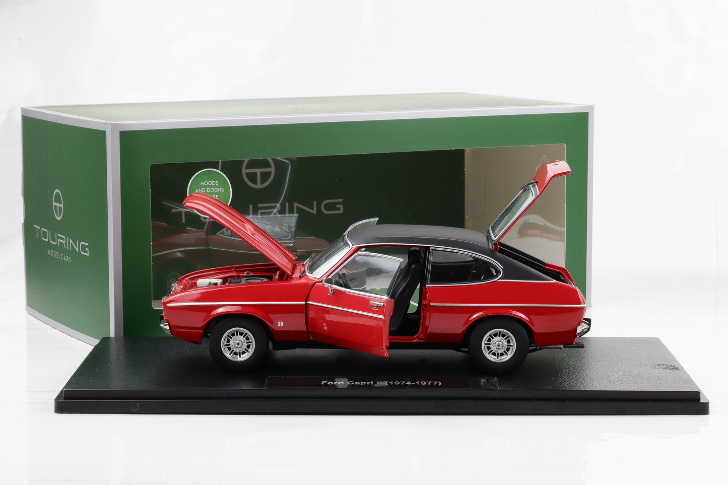 1:18 Touring Modelcars Ford Capri II Ghia 3.0 1974 - 1977 spanish red full opening