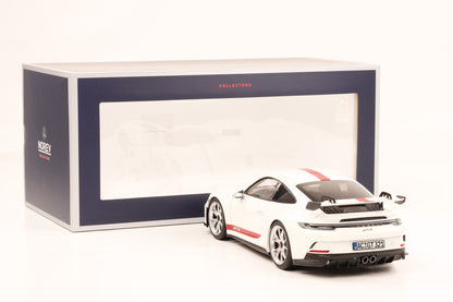 1:18 Norev Porsche 911 992 GT3 weiss opening roter Streifen mit Schrift 2021 187306