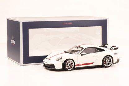 1:18 Norev Porsche 911 992 GT3 weiss opening roter Streifen mit Schrift 2021 187306
