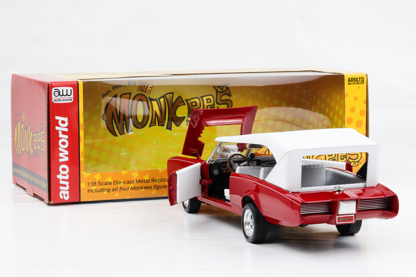 1:18 AutoWorld Pontiac GTO Cabrio Monkeemobile Movie Monkees 1966 -AWSS144/06