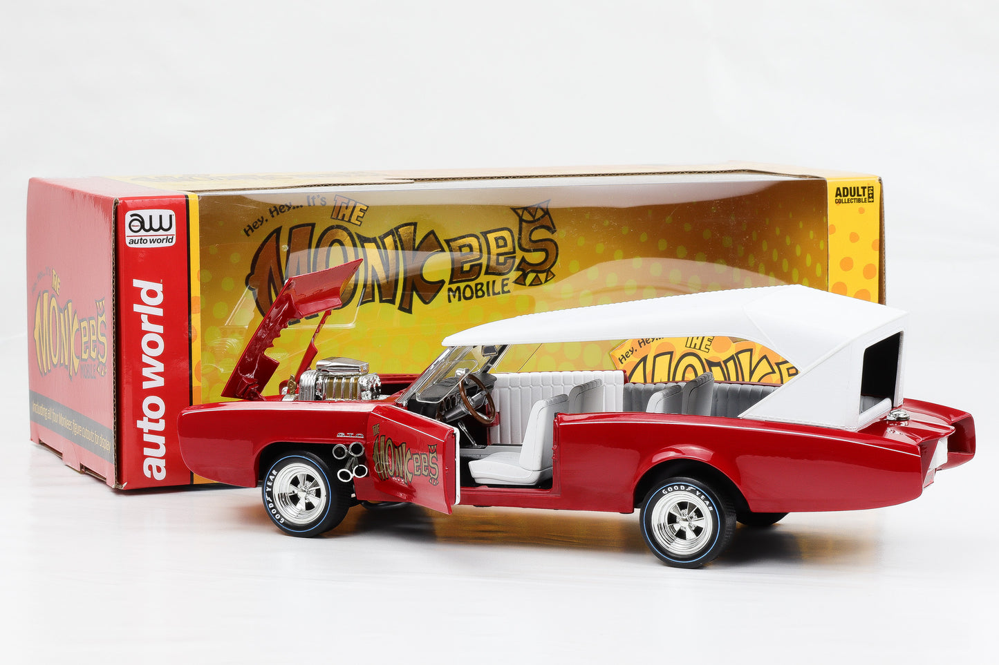 1:18 AutoWorld Pontiac GTO Cabrio Monkeemobile Movie Monkees 1966 -AWSS144/06
