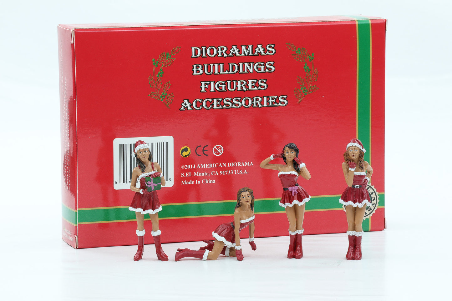 1:24 American Diorama Figur Set Christmas Girls Season`s Greetings Figuren
