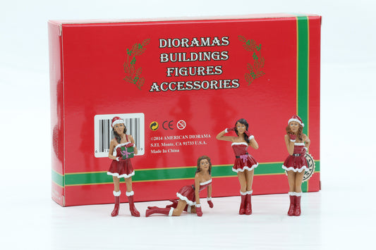 1:24 American Diorama Figur Set Christmas Girls Season`s Greetings Figuren
