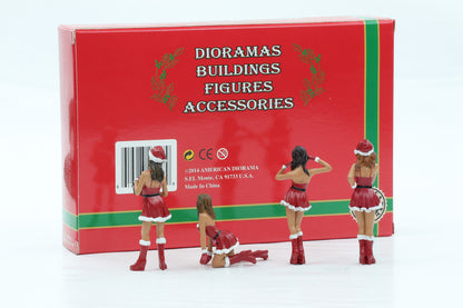 1:24 American Diorama Figur Set Christmas Girls Season`s Greetings Figuren