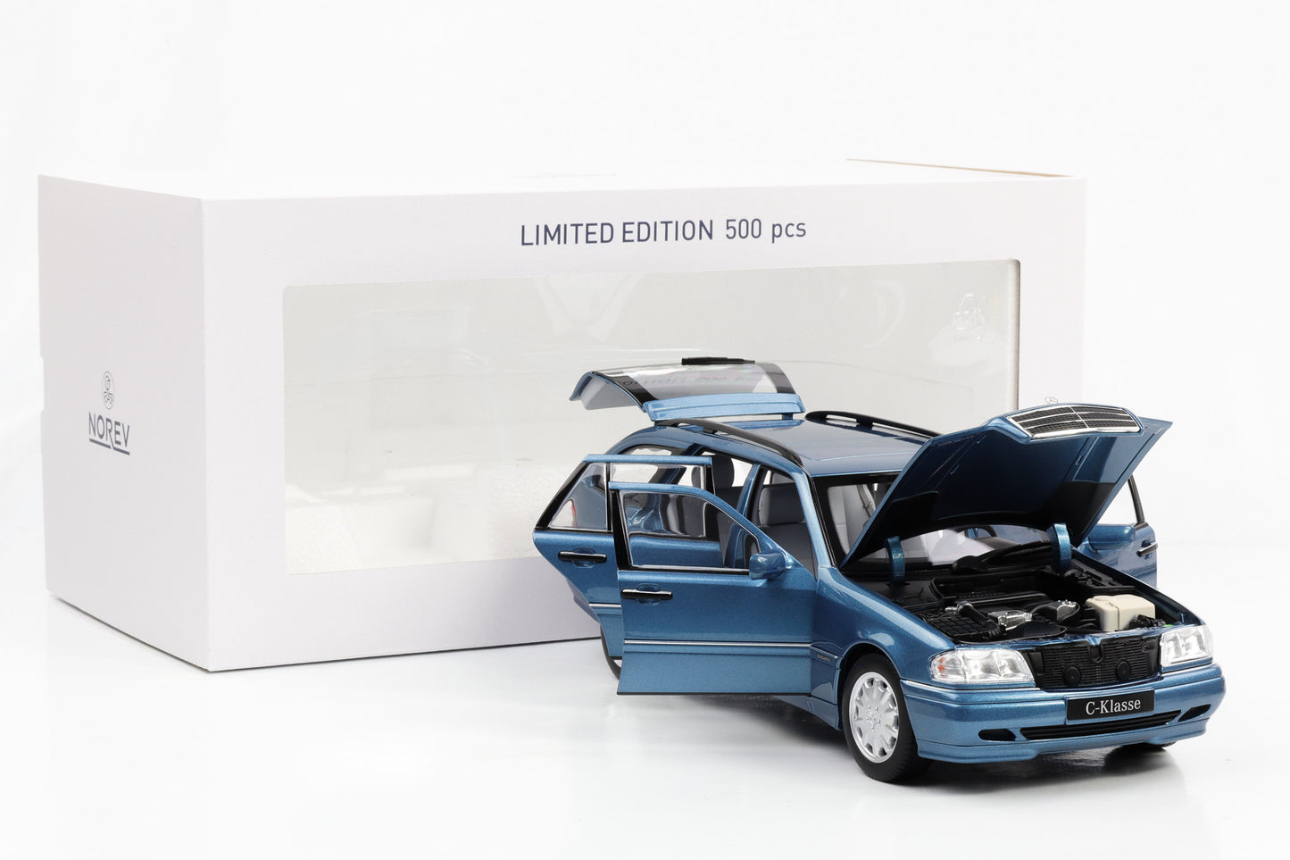 1:18 Mercedes-Benz C200 T-Modell Kombi S202 1997 Aquamarin-metallic Norev limited