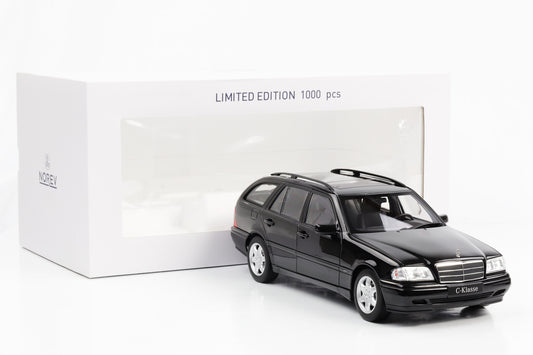 1:18 Mercedes-Benz C200 T-Modell Kombi S202 1997 Obsidianschwarz-metallic Norev limited