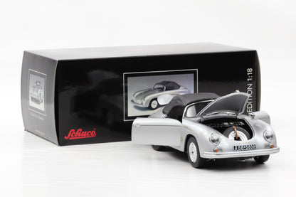 1:18 Schuco Porsche 356 A Speedster 1955/59 silber mit Verdeck opening diecast
