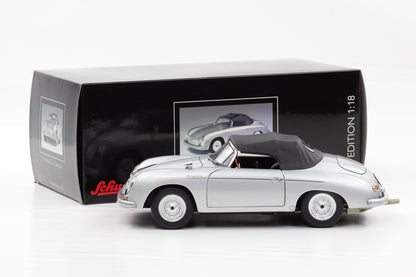 1:18 Schuco Porsche 356 A Speedster 1955/59 silber mit Verdeck opening diecast