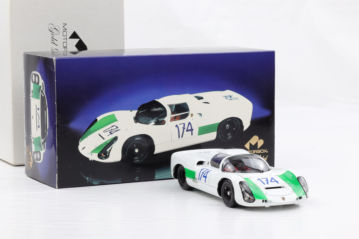 1:18 Exoto Motorbox Gold Label Porsche Carrera 910 #174 1966/68 OVP