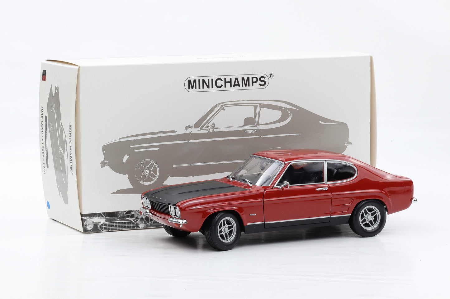 1:18 Minichamps Ford Capri MKI RS 2600 Red / black 1970 opening 150 089076