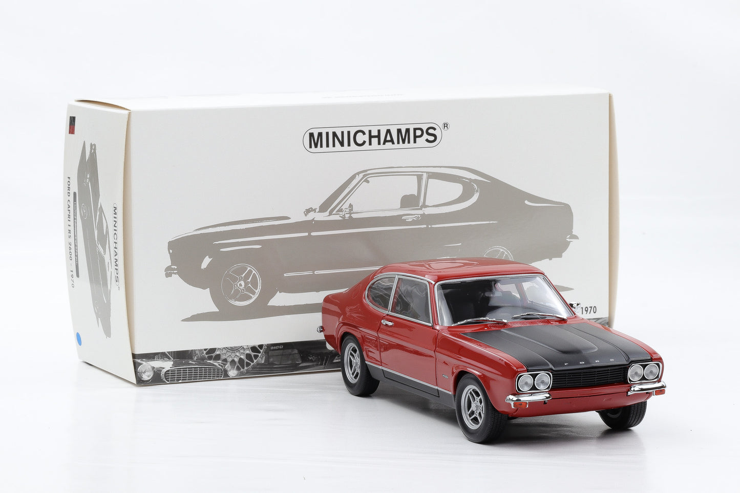 1:18 Minichamps Ford Capri MKI RS 2600 Red / black 1970 opening 150 089076