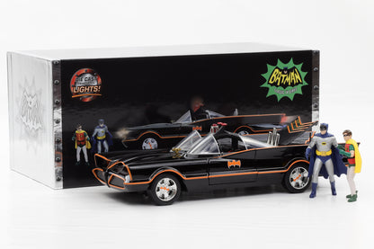1:18 Jada Batman + Robin Classic 1966 Batmobile mit Figuren und Lichtfunktion