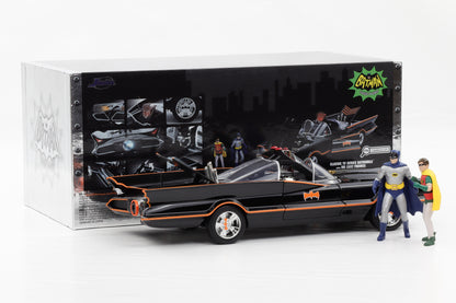 1:18 Jada Batman + Robin Classic 1966 Batmobile mit Figuren und Lichtfunktion