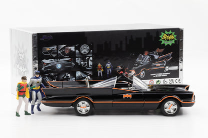 1:18 Jada Batman + Robin Classic 1966 Batmobile mit Figuren und Lichtfunktion