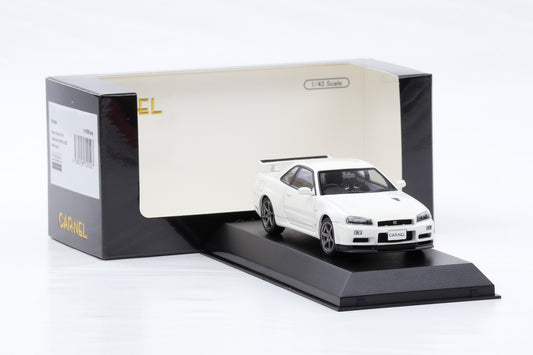 1:43 Carnel by Kyosho Nissan Skyline Nür GT-R VspecII BNR34 2002 white pearl
