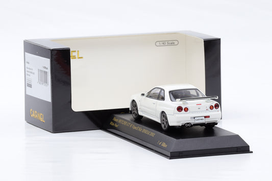 1:43 Carnel by Kyosho Nissan Skyline Nür GT-R VspecII BNR34 2002 white pearl