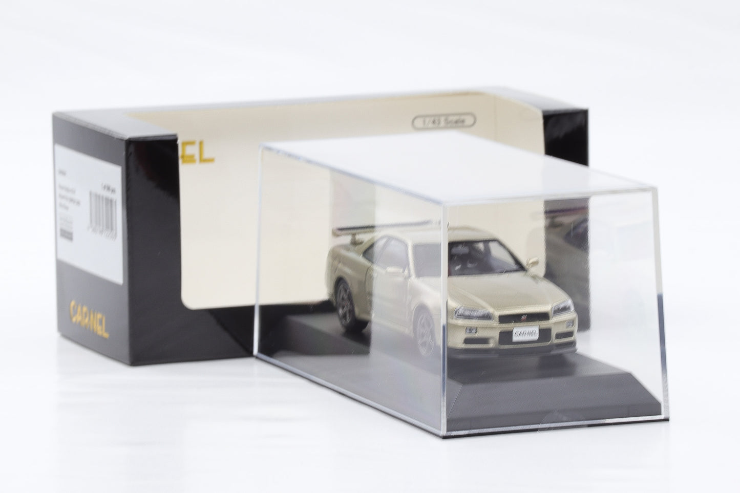 1:43 Carnel by Kyosho Nissan Skyline Nür GT-R Mspec BNR34 2002 Silica Brass
