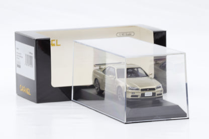 1:43 Carnel by Kyosho Nissan Skyline Nür GT-R Mspec BNR34 2002 Silica Brass