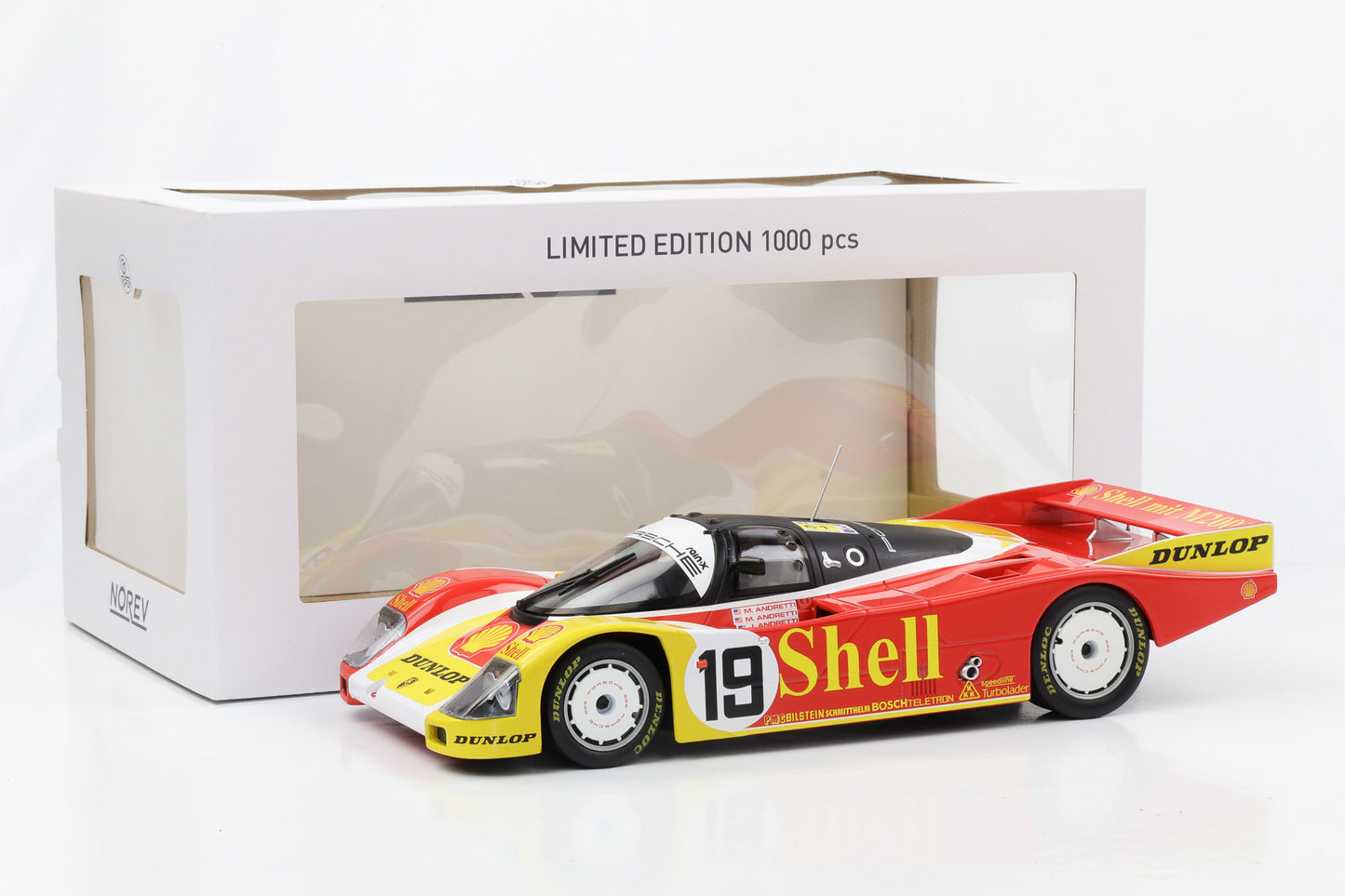 1:18 Porsche 962 C #19 24H le Mans 1988 Shell Mario Michael John Andretti Norev