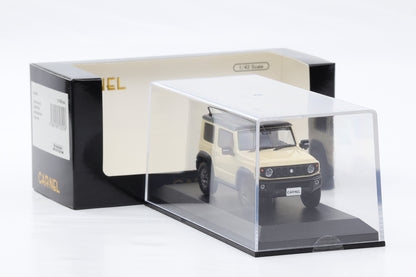 1:43 Carnel by Kyosho Suzuki Jimny JC JB74W 2018 Chiffon Ivory Metallic Black Roof