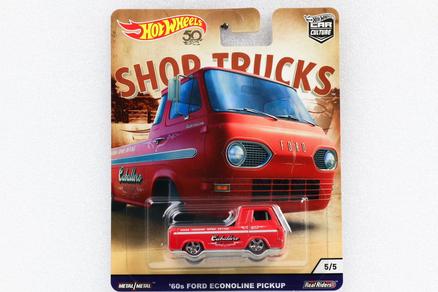 1:64 Hot Wheels Premium '60s Ford Econoline Pick-Up Caballero rot  Car Culture Shop Trucks