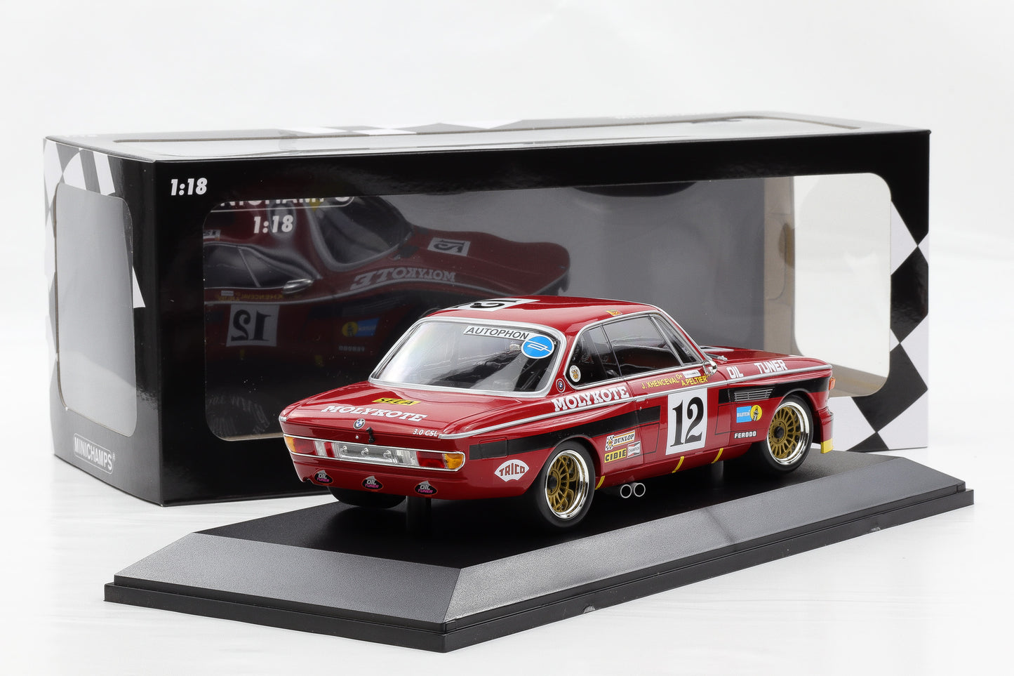 1:18 Minichamps BMW 3.0 CSL 24h Spa Winner 1974 #12 Peltier Dieudonnee