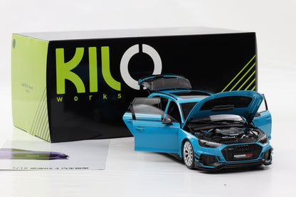 1:18 NZG Audi A4 Rs4 Darwin Pro (B9) Avant Sw 2020 Blue Met