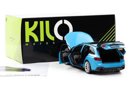 1:18 NZG Audi A4 Rs4 Darwin Pro (B9) Avant Sw 2020 Blue Met