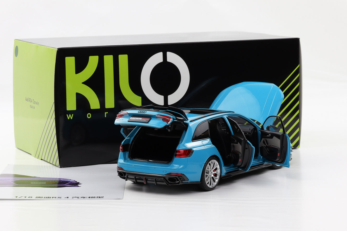 1:18 NZG Audi A4 Rs4 Darwin Pro (B9) Avant Sw 2020 Blue Met