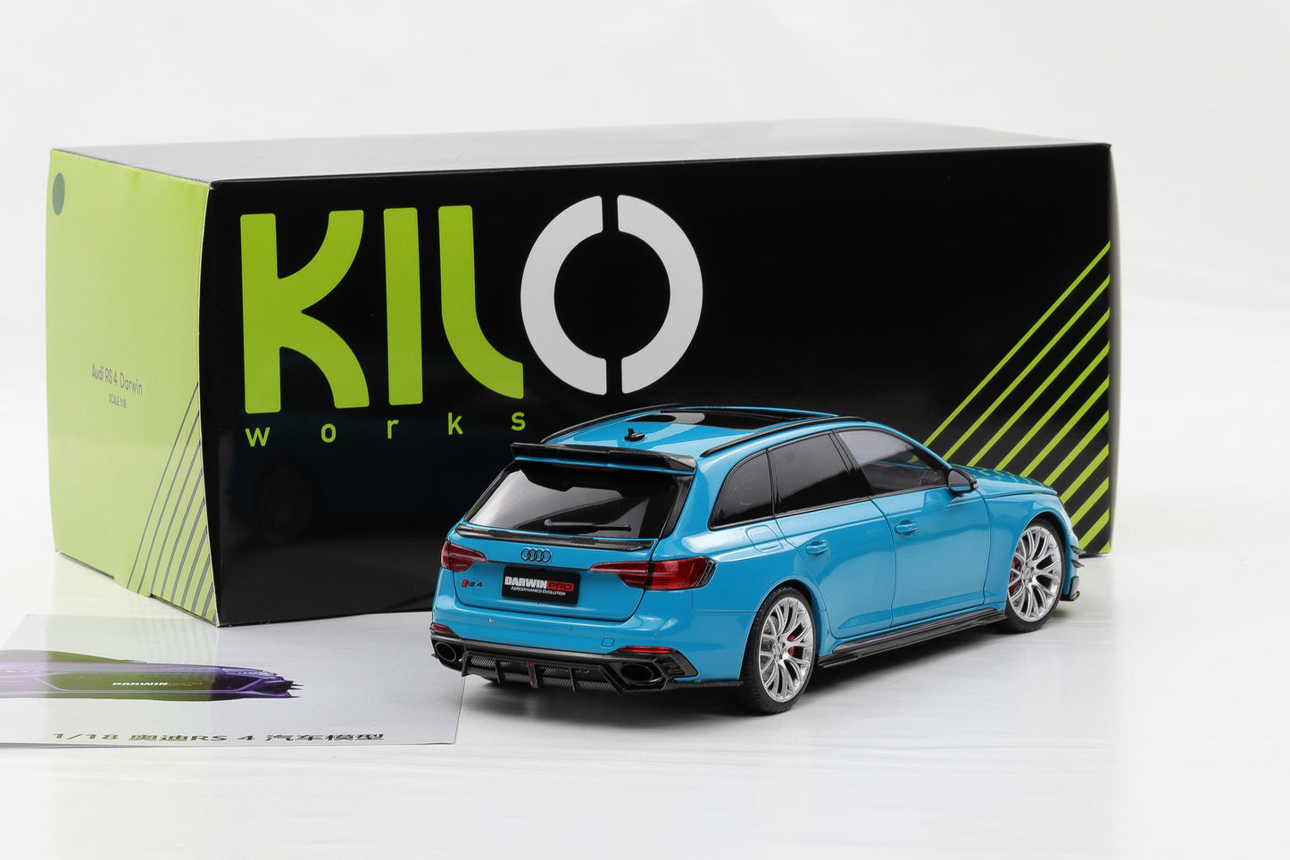 1:18 NZG Audi A4 Rs4 Darwin Pro (B9) Avant Sw 2020 Blue Met